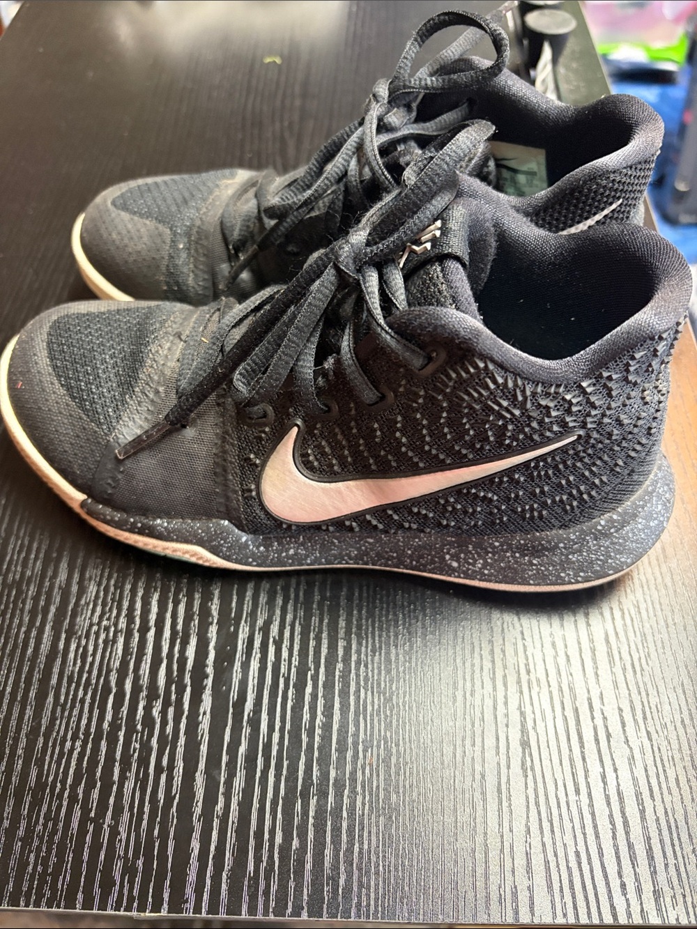 Nike Kids Black Sneakers with silver Swoosh
